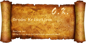 Orsós Krisztina névjegykártya